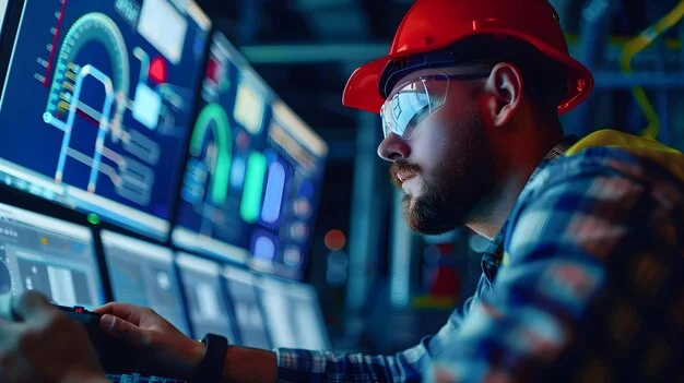 Founder of PK Tech Services at a control panel during commissioning