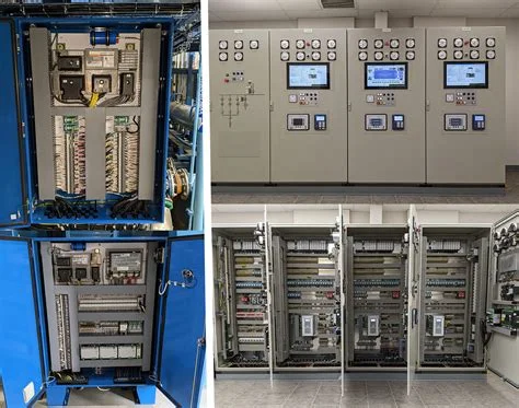 Industrial network cabinet on an oil and gas plant floor